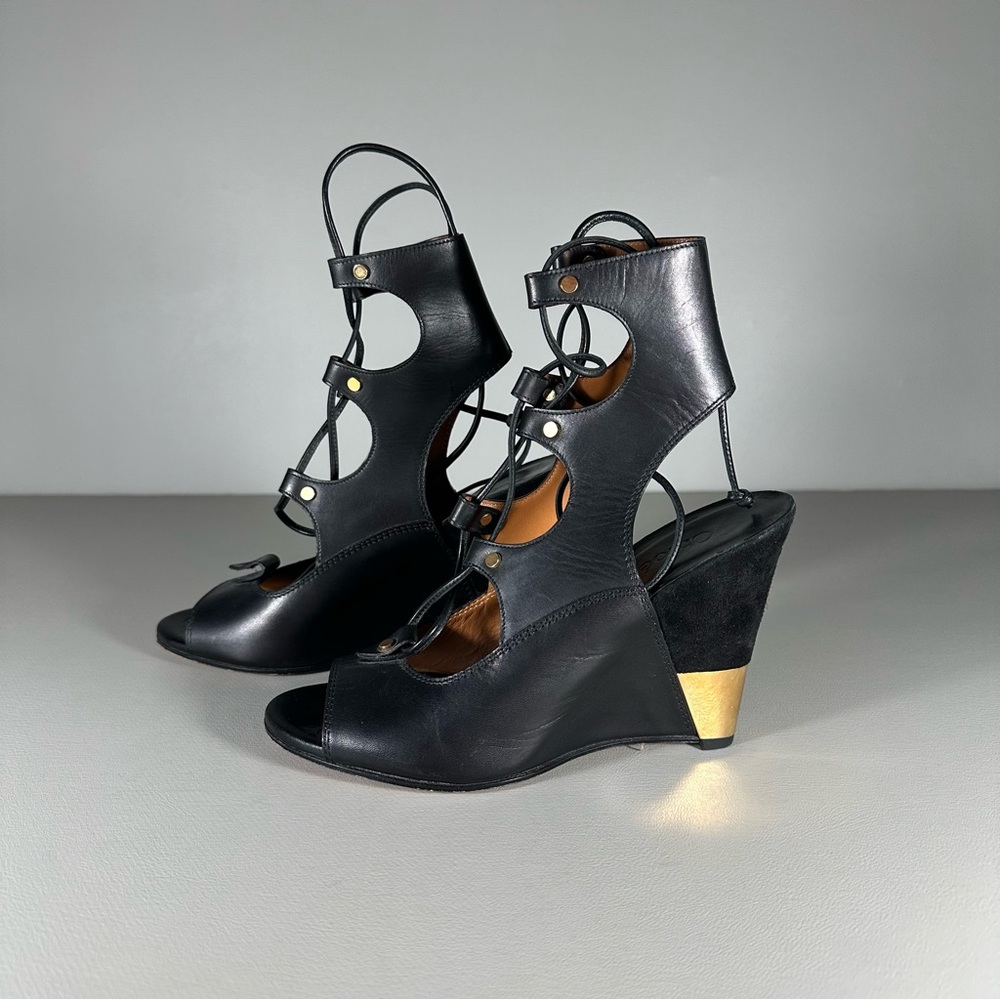 Chloe Leather Eliza Gladiator Wedge Sandals